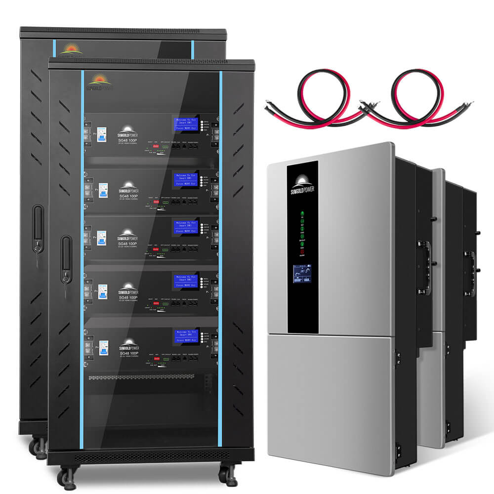SUNGOLDPOWER | Hybrid Solar Kit 11.4KW 48V Split Phase 51.2 KWH Lithium Battery 36 X 440 Watt Solar Panel  SGH-11N5E