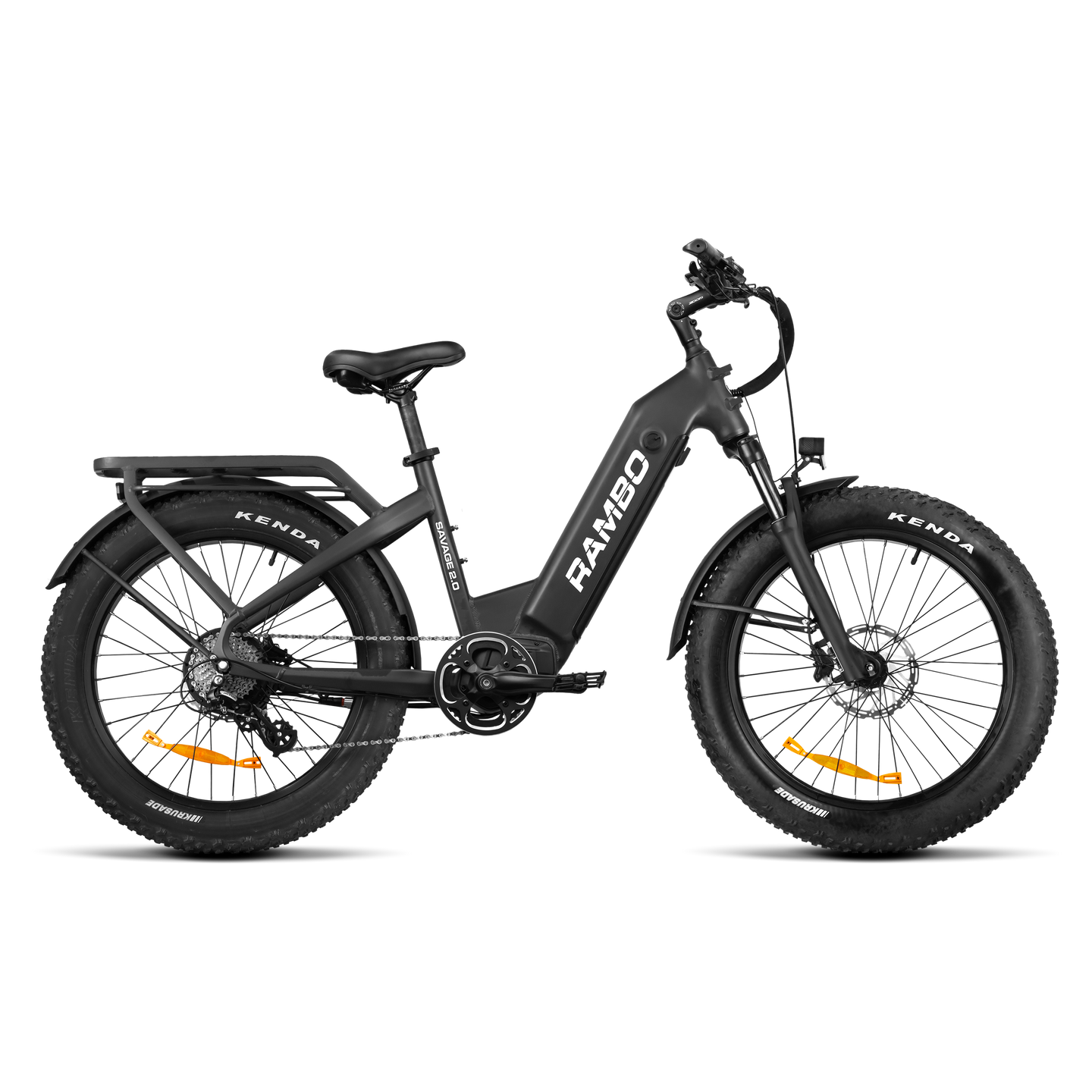 Rambo Savage 2.0 Fat Tire Electric Hunting Bike - Matte Black - 15Ah
