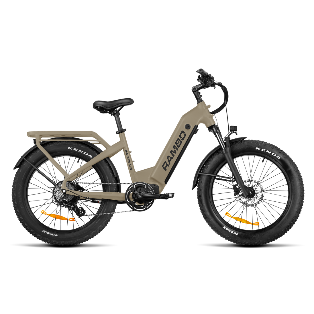 Rambo Savage 2.0 Fat Tire Electric Hunting Bike - FDE - 20Ah