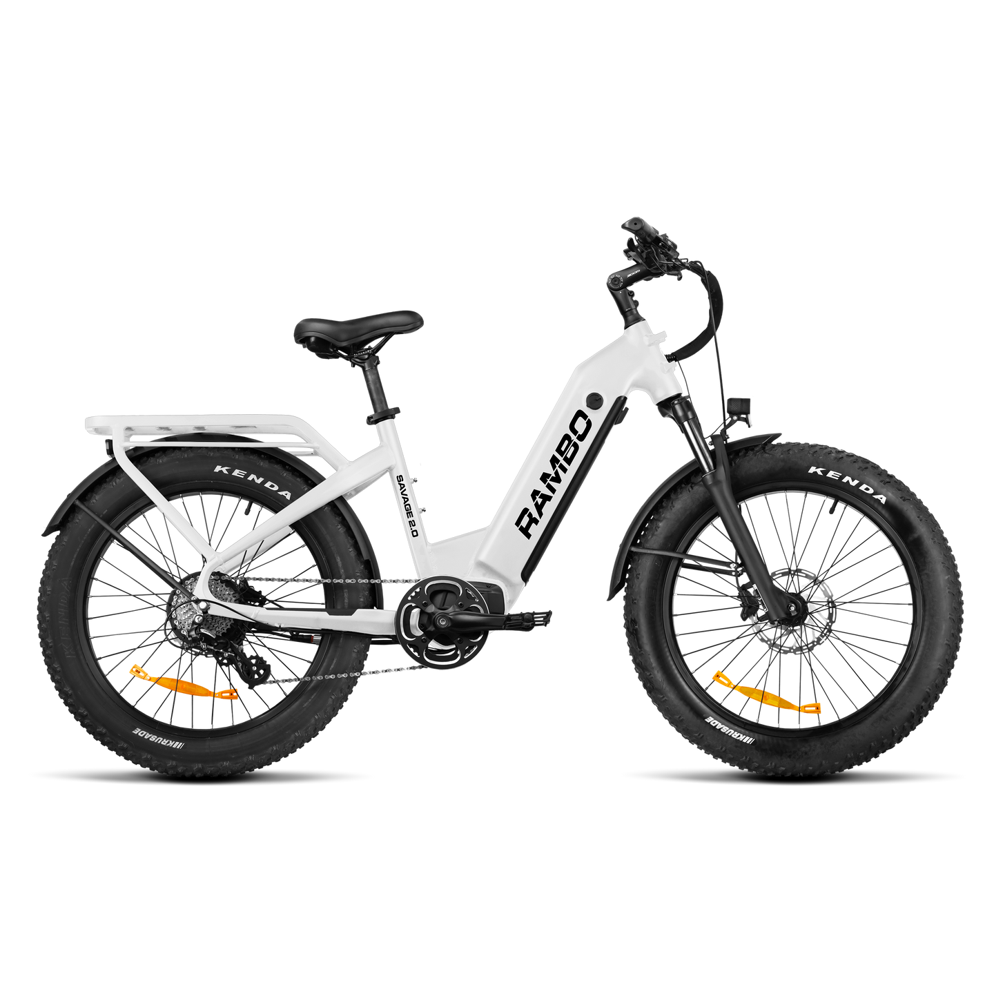 Rambo Savage 2.0 Fat Tire Electric Hunting Bike - White - 15Ah