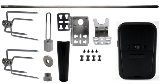 Arteflame | Extra Rotisserie Cordless Motor, Spit, Forks and Bracket Kit.