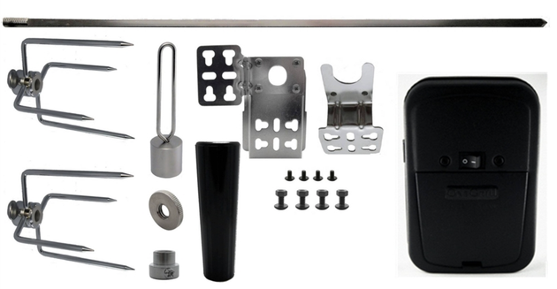 Arteflame | Extra Rotisserie Cordless Motor, Spit, Forks and Bracket Kit.
