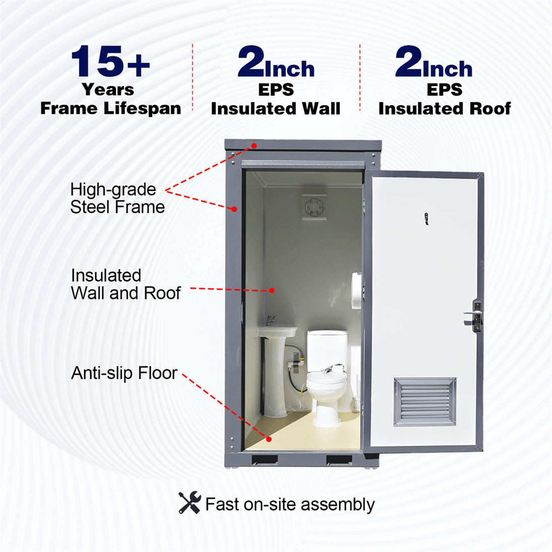 Chery Industrial Portable Restroom w/ Sink