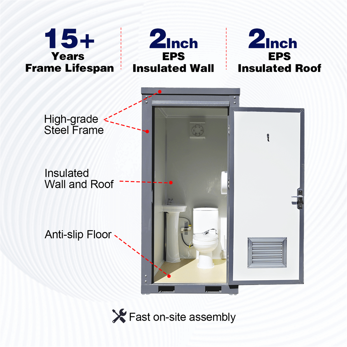Chery Industrial Portable Restroom w/ Sink