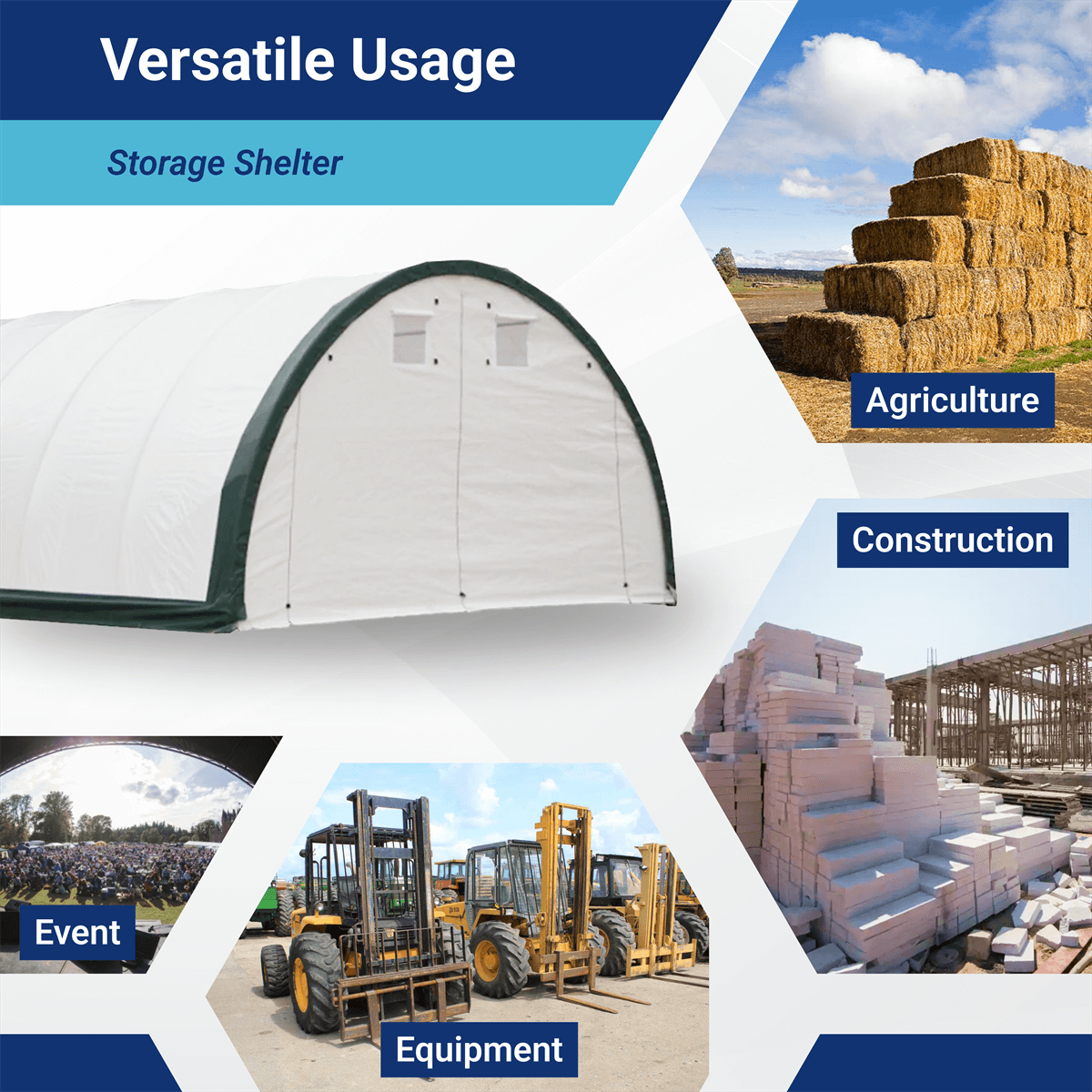 Chery Industrial W20'xL30'xH12' Single Truss Arch Storage Shelter
