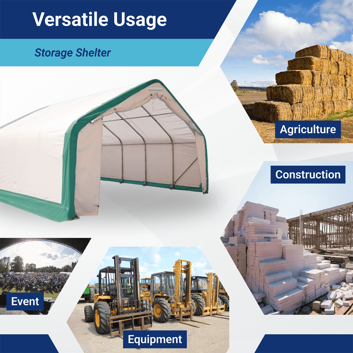 Chery Industrial W20'xL20'xH12' Single Truss Storage Shelter