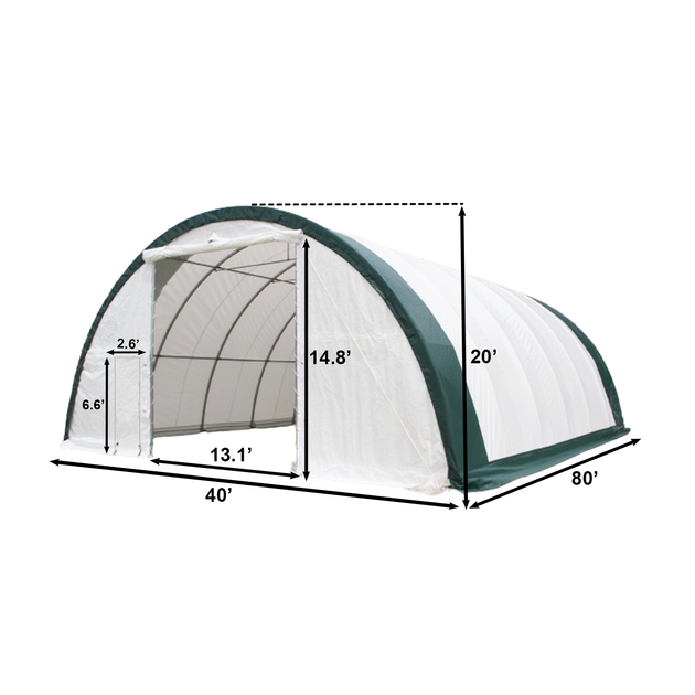 Chery Industrial W40'xL80'xH20' Single Truss Arch Storage Shelter
