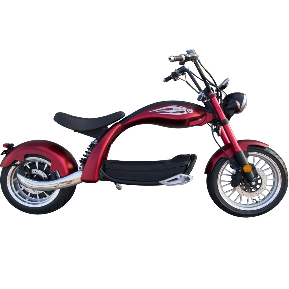 SoverSky M5 Fat Tire Chopper Scooter | 2000W 60V 20Ah - Red