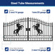Chery Industrial 14x8 ft Steel Dual Swing Driveway Gate with Horse Pattern