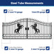 Chery Industrial 16x8 ft Steel Dual Swing Driveway Gate with Horse Pattern
