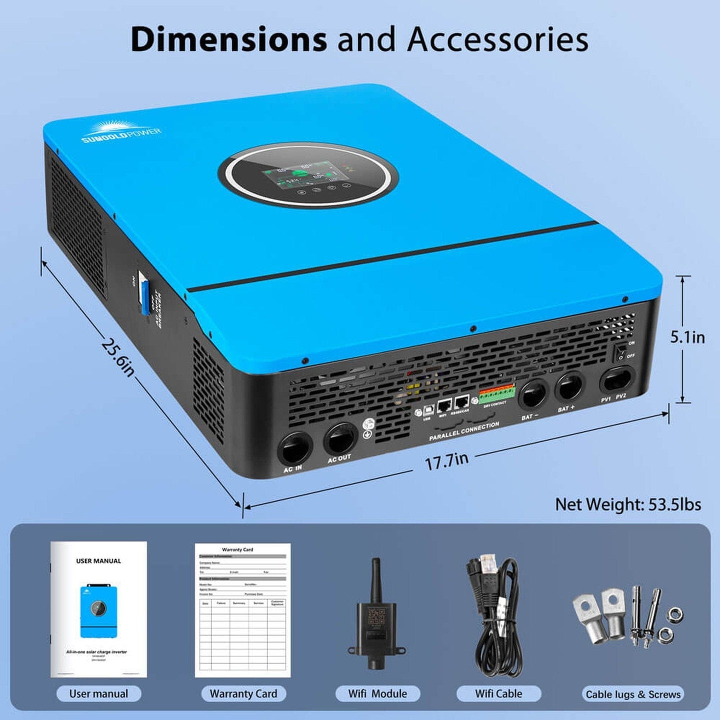 SunGold Power | 10KW 48V Split Phase Solar Inverter | SPH10048P+2*SG48100P | 2 X SG48100P [10.24kwh]
