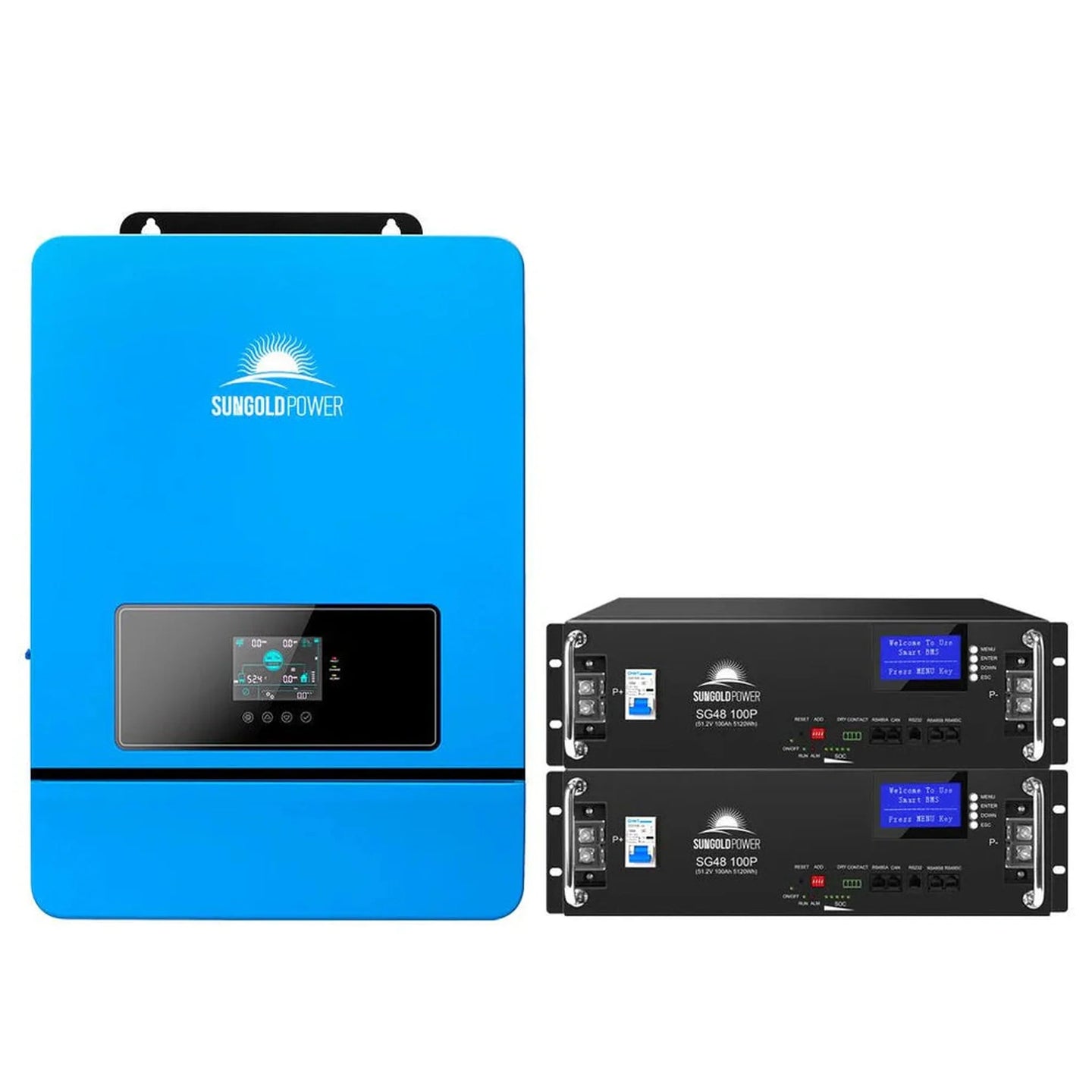 SunGold Power | 10KW 48V Split Phase Solar Inverter | SPH10048P+2*SG48100P | 2 X SG48100P [10.24kwh]