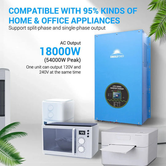 SUNGOLDPOWER | 12000W/ 15000W/ 18000W 48V Split Phase Pure Sine Wave Inverter Charger | LFPV18K48V240VSP | LFPV18K48V240VSP / Only Inverter