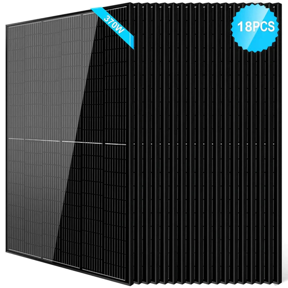 SunGold Power | 370W Mono Black PERC Solar Panel UL 61730 | SG370WMx4 | 4pcs