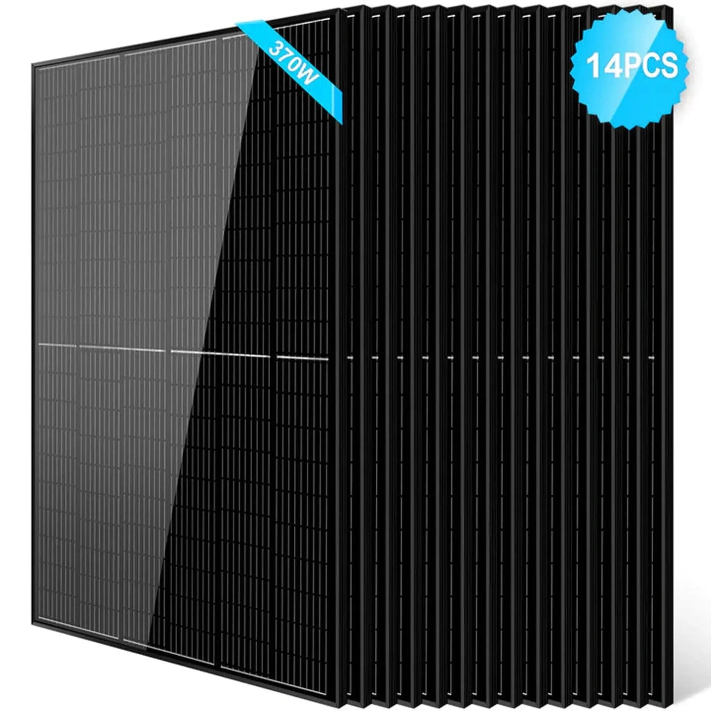 SunGold Power | 370W Mono Black PERC Solar Panel UL 61730 | SG370WMx8 | 8pcs
