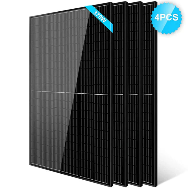 SunGold Power | 370W Mono Black PERC Solar Panel UL 61730 | SG370WMx8 | 8pcs