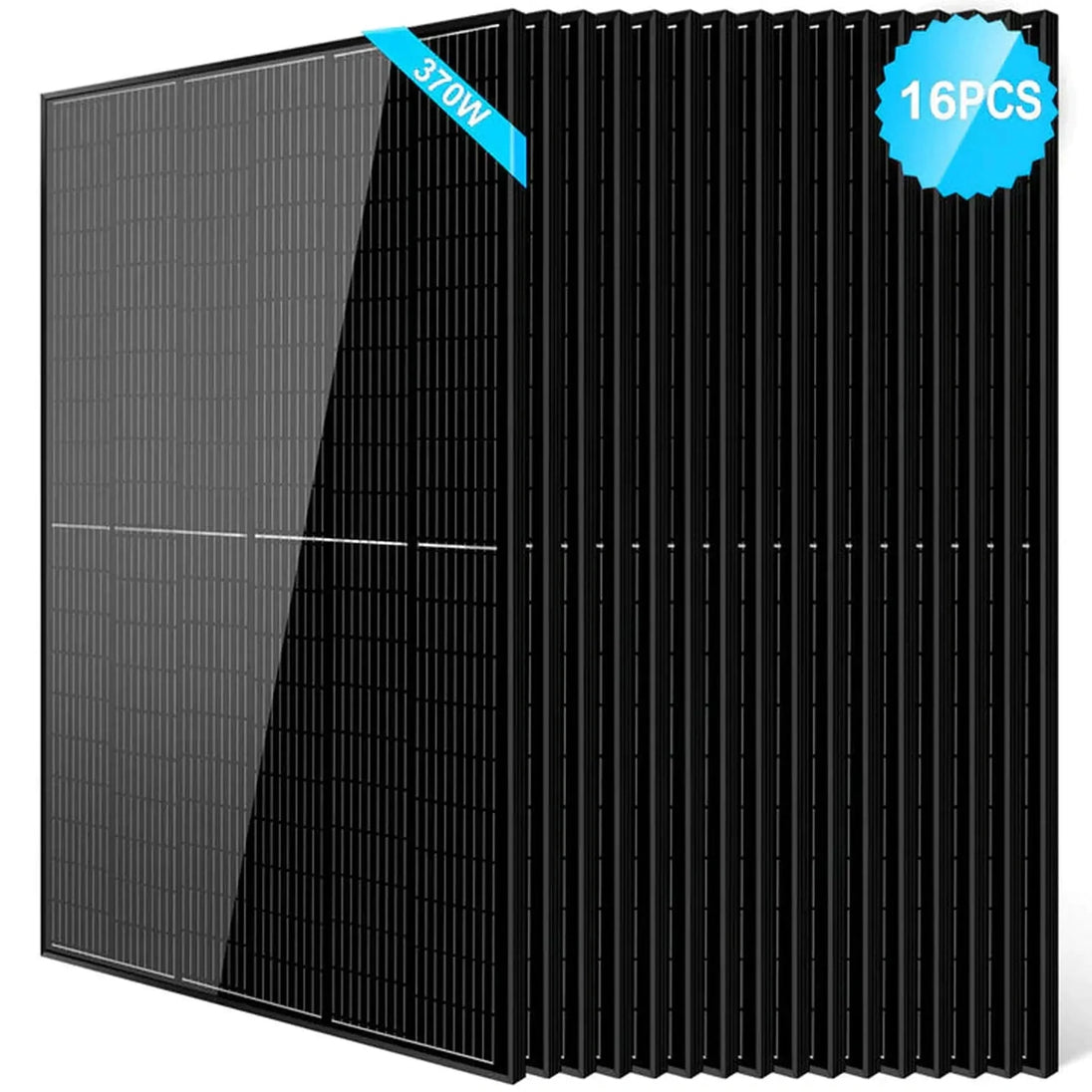 SunGold Power | 370W Mono Black PERC Solar Panel UL 61730 | SG370WMx8 | 8pcs