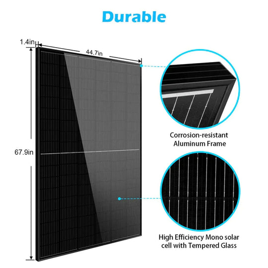 SunGold Power | 415W Bifacial PERC Solar Panel  | SGP-415-BBS UL61730 CEC Listed | SGP-415-BBSx6 | 6pcs