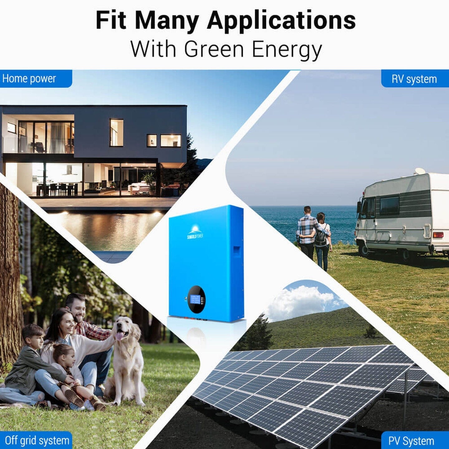 SunGold Power | 5.12KWH Powerwall LiFePO4 Lithium Battery SG48100M UL1973 | SG48100Mx4 | 4 Units