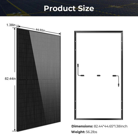SunGold Power | 500W Mono Black PERC Solar Panel  UL61730 CEC Listed | SG500WMx2 | 2pcs
