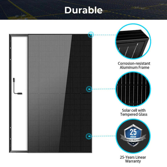 SunGold Power | 500W Mono Black PERC Solar Panel  UL61730 CEC Listed | SG500WMx20 | 20pcs