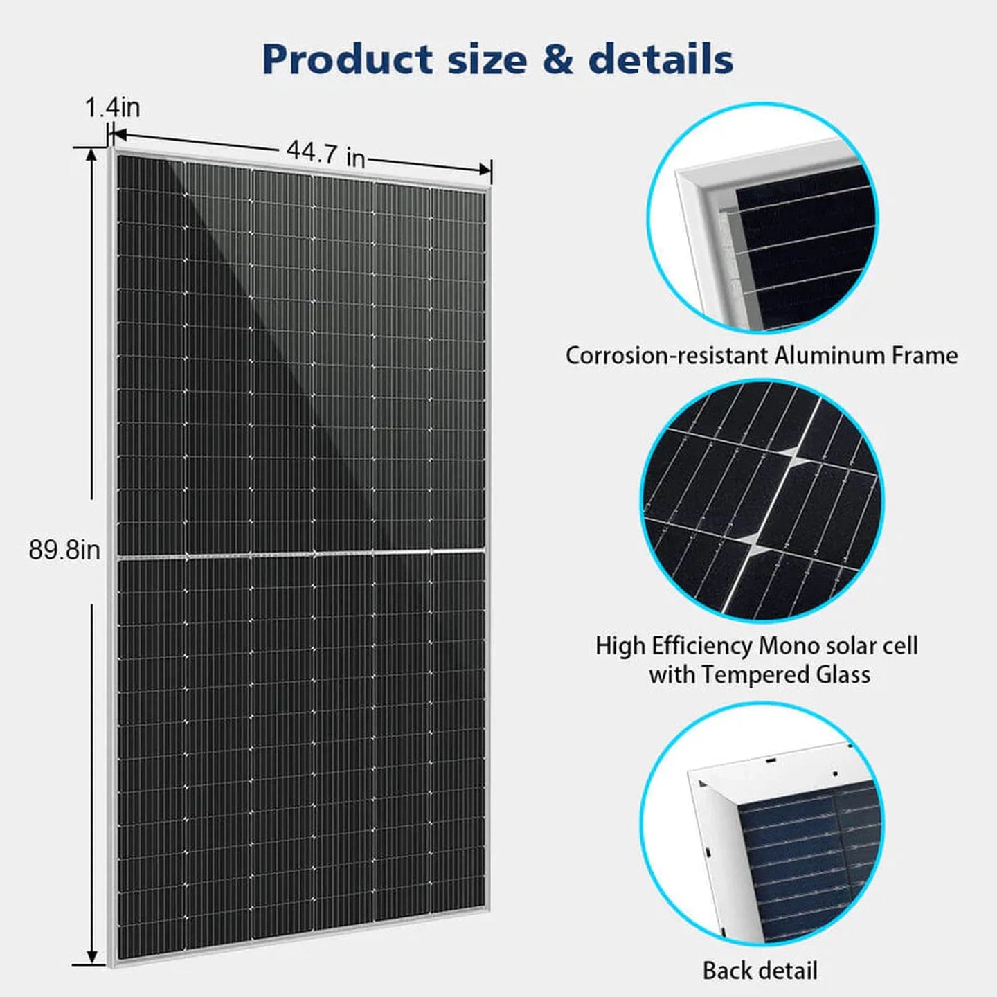 SunGold Power | 560 Watt Bifacial N-Type Solar Panel | SG560WBGx10 | 10pcs