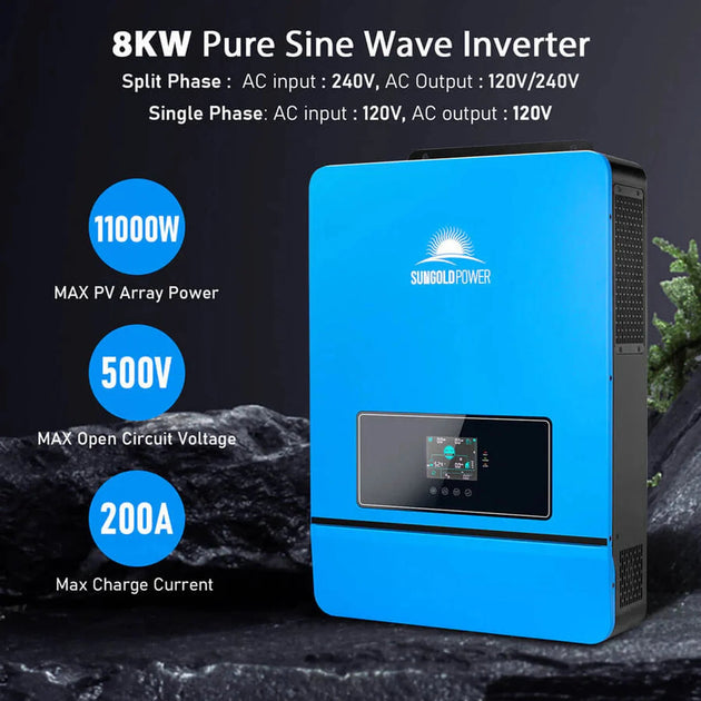 SunGold Power | Off Grid Solar Kit 20.48kWh Lithium 8000W Inverter | SGM-8K20 | 4 X SG48100P [20.48kwh]