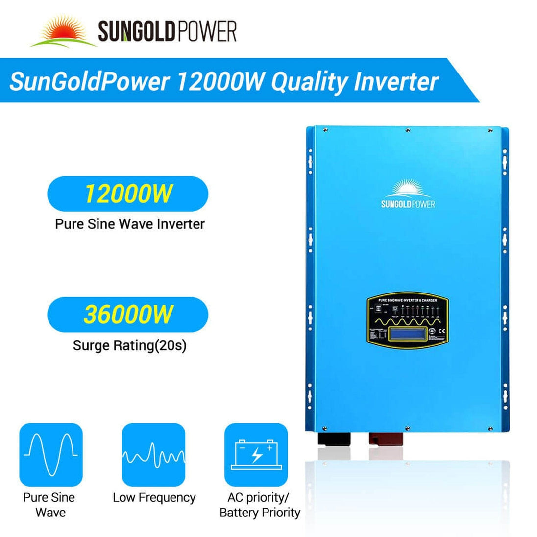 SunGold Power | OffGrid Solar Kits 12kW/15kW/18kW Options | SGR-12K20E | SGR-12K20E(12kw Inv+12*415w PV+5*100AH Bat)