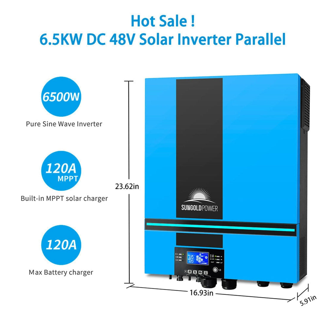 SunGold Power | OffGrid Solar Kit 13000W 48VDC | SGR-13K25S | SGR-13K25S(13kw Inv+20*415w PV+5*100AH Bat)