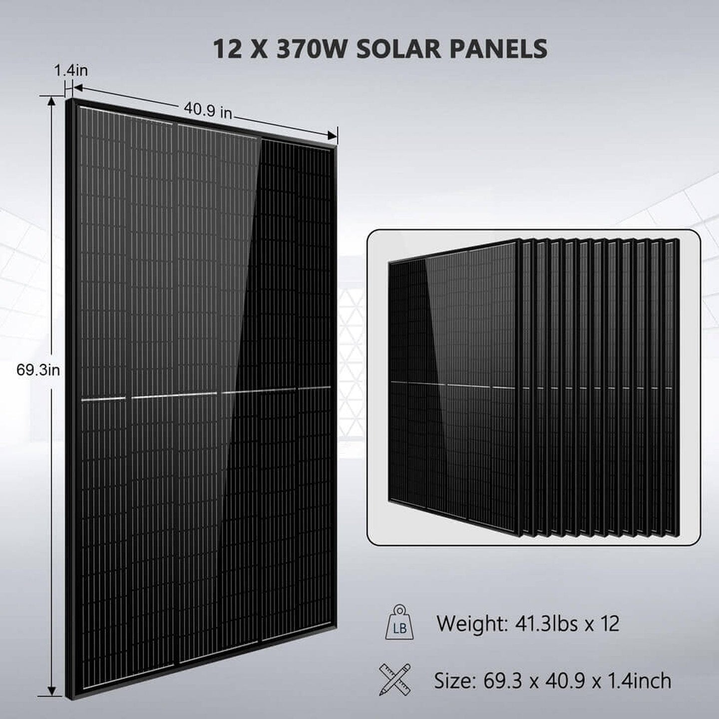 SunGold Power | OffGrid Solar Kit 13000W 48VDC 120VAC/240V 20.48KWH PowerWall | SGM-1320M