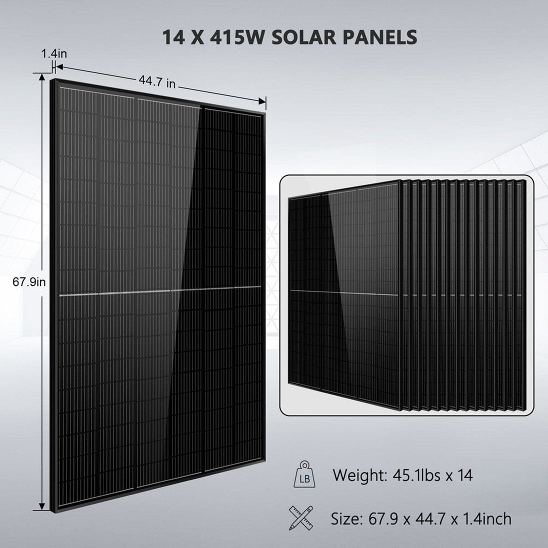 SunGold Power | OffGrid Solar Kit 13000W 48VDC | SGR-13K25S | SGR-13K25S(13kw Inv+20*415w PV+5*100AH Bat)