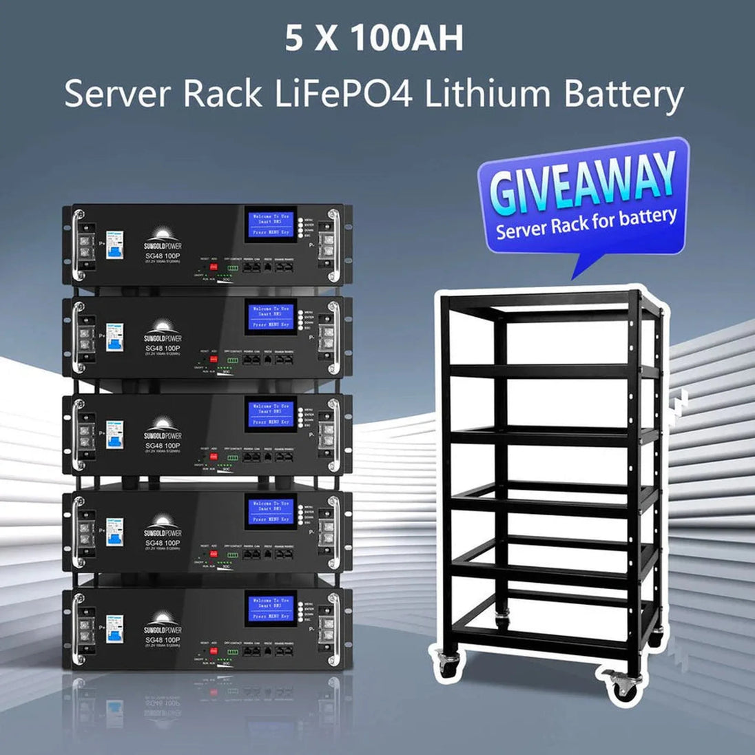 SunGold Power | Off Grid Solar Kit 16KW 48VDC 120V/240V | SGR-16K25E | 5 X SG48100P [25.6kwh]