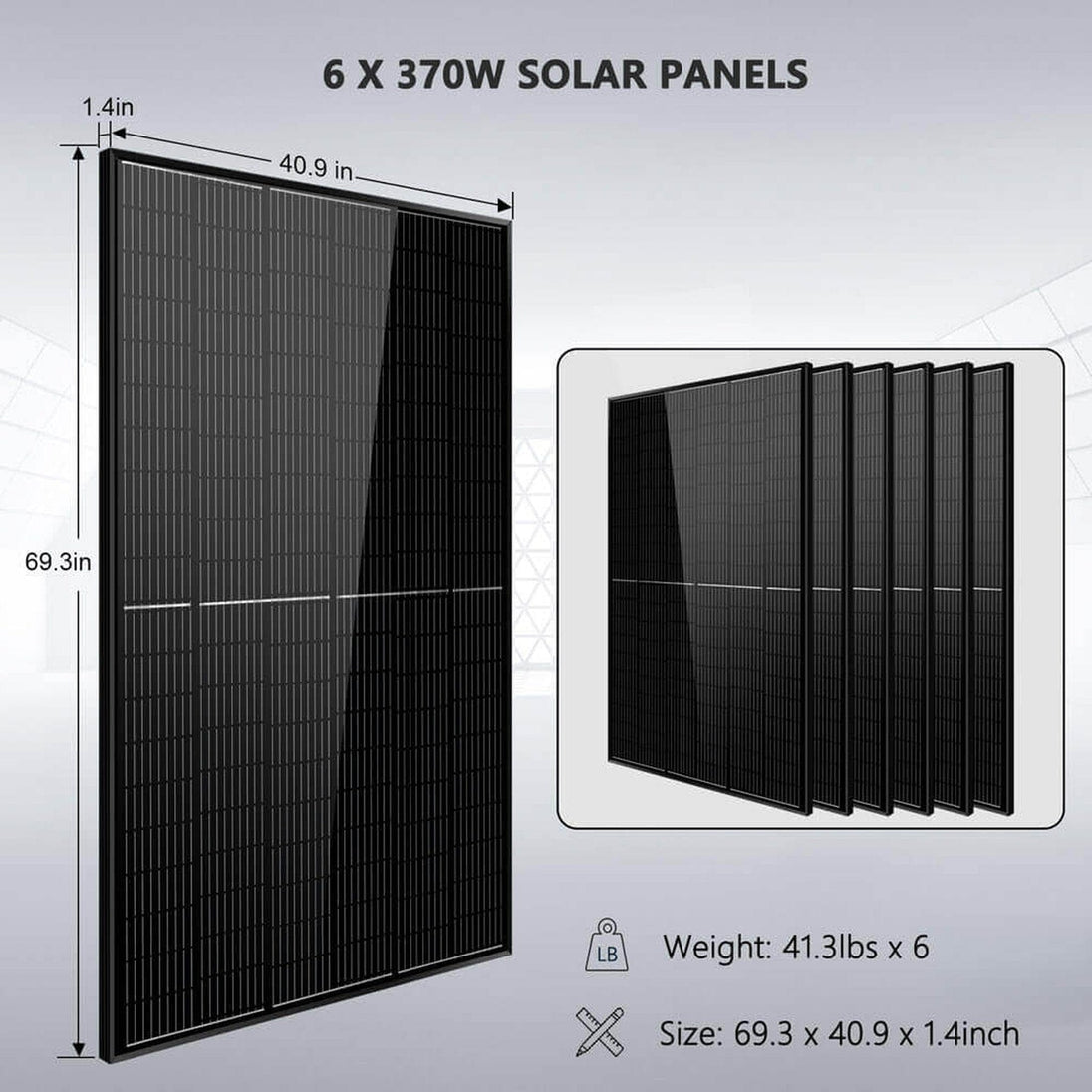 SunGold Power | Off Grid Solar Kit 6000W 24/48VDC 120V/240V| SGKPRO64/SGKPRO62 | SGK-PRO64 | SGK-PRO64(6kw 48v Inv+6*370w PV+4*12V Bat)
