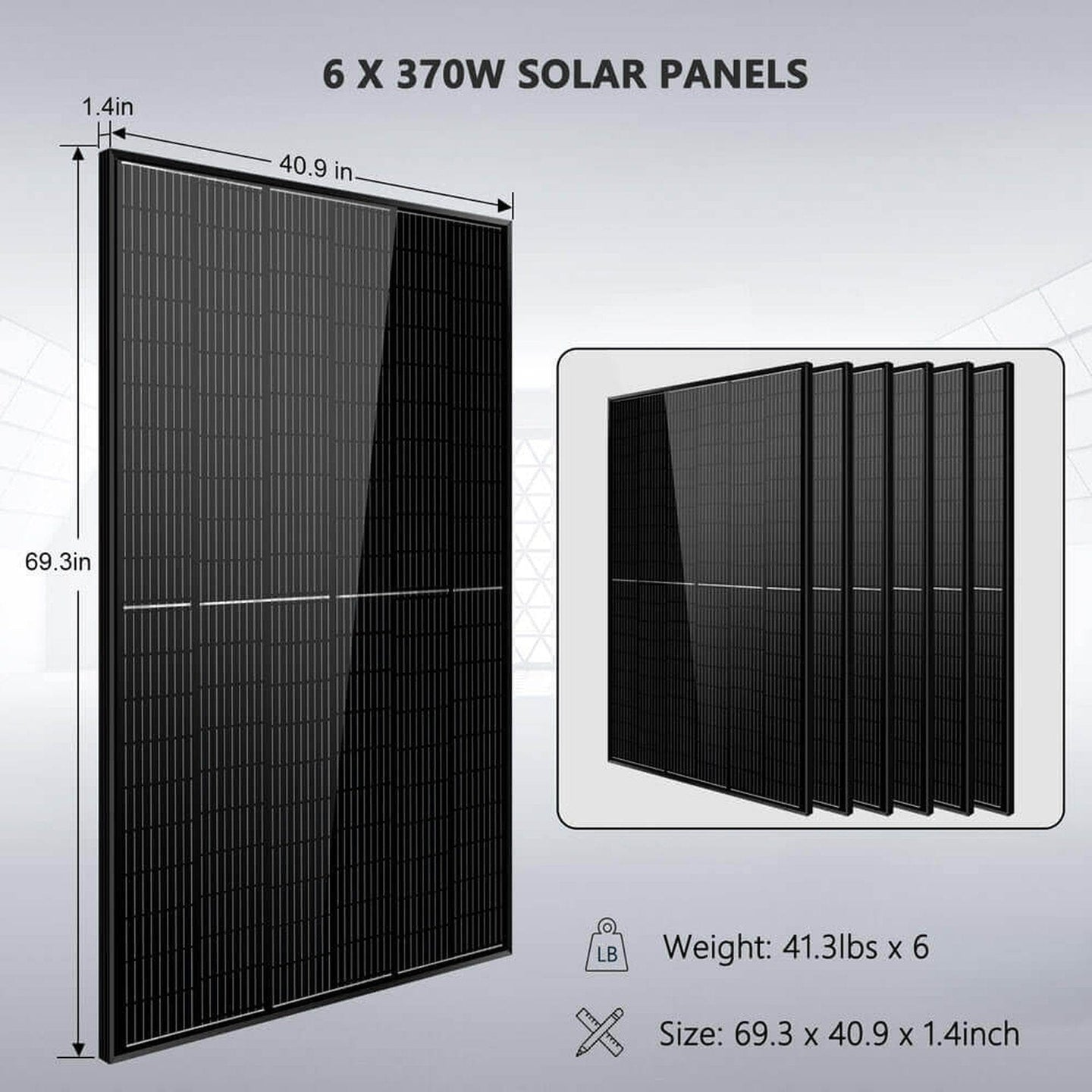 SunGold Power | Off Grid Solar Kit 6000W 24/48VDC 120V/240V| SGKPRO64/SGKPRO62 | SGK-PRO64 | SGK-PRO64(6kw 48v Inv+6*370w PV+4*12V Bat)