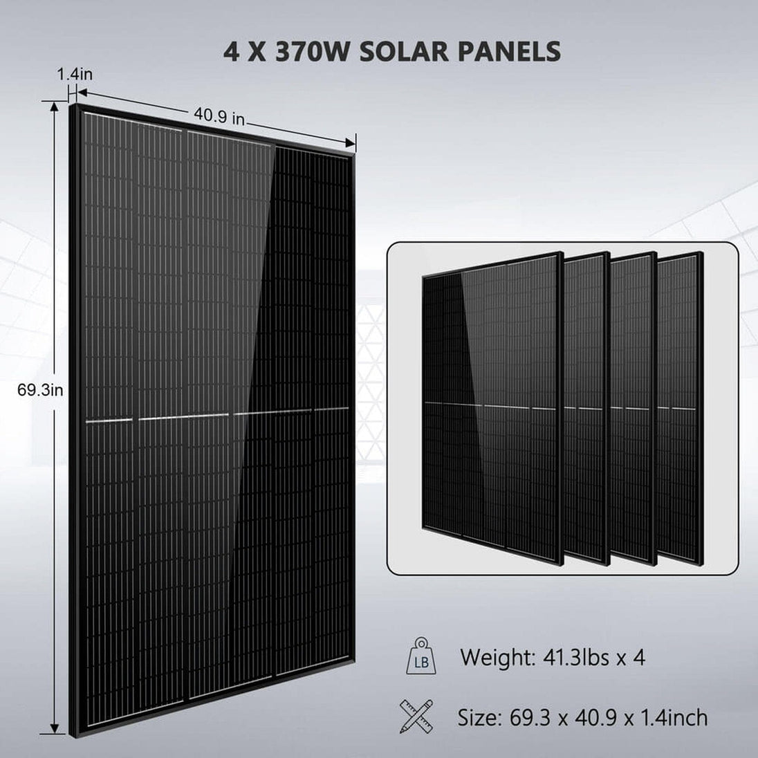 SunGold Power | OffGrid Solar Kit 6500W 48VDC| SGM655M/SGM6510M | SGM-655M | SGM-655M(6.5kw Inv+6*370w PV+100AH Bat)
