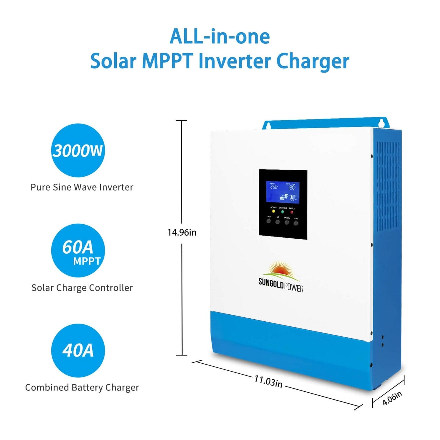 SunGold Power | Solar Kit 3000W 24V Inverter 120V Output | SGKT-3PRO