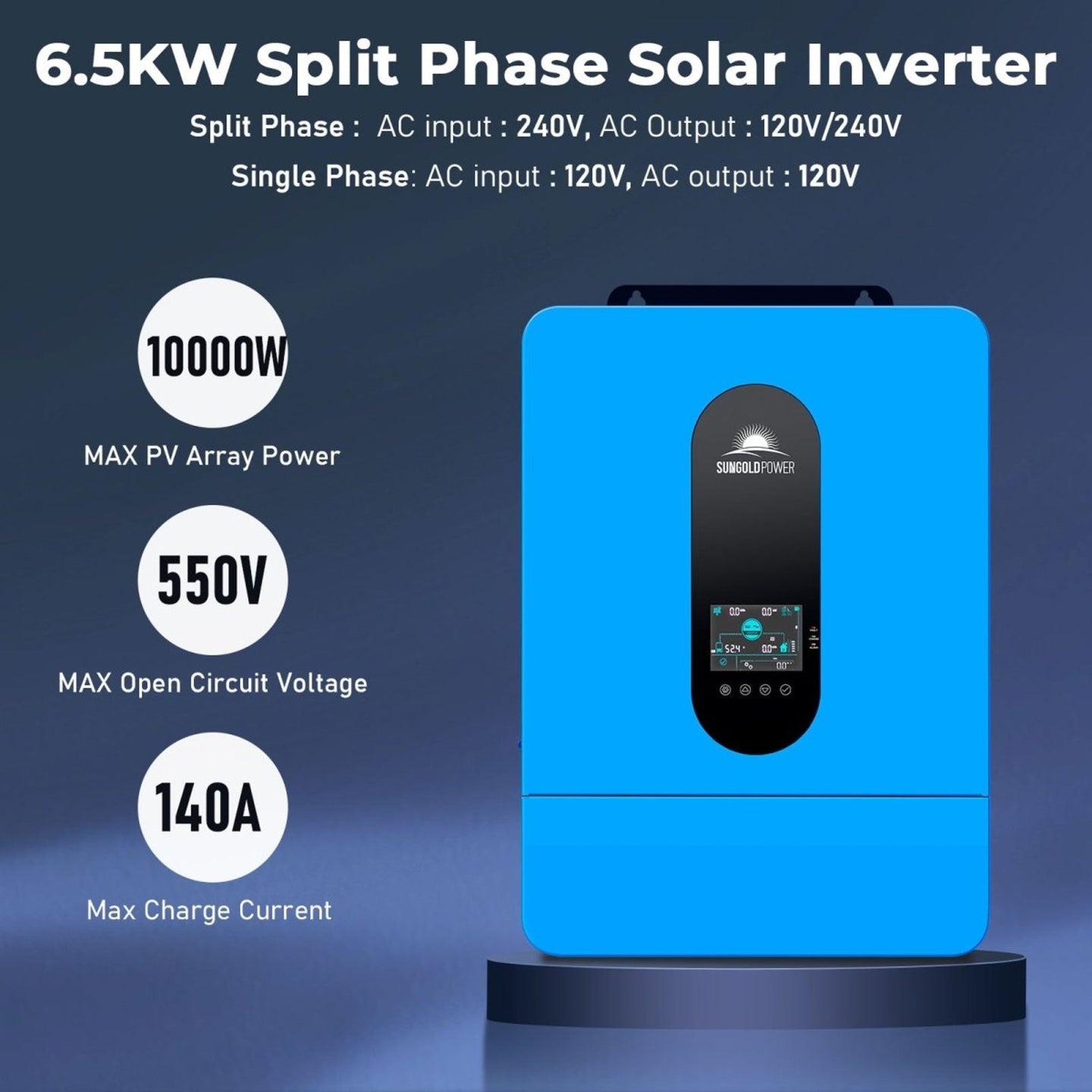 SunGold Power | 13000W 48V Solar Charge Inverter Split Phase + Wifi Monitor (2 Units Parallel) | SPH6548P*2 | SPH6548P*2 | Only Inverters