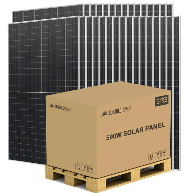 SunGold Power | 415W Bifacial PERC Solar Panel  | SGP-415-BBS (31 PANELS) UL61730 CEC Listed | SGP-415-BBSx31