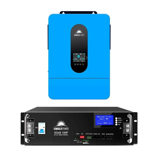 SunGold Power | 6.5KW 48V Split Phase Solar Inverter SPH6548P | SPH6548P+SG48200T | SG48200T [10.24kwh]