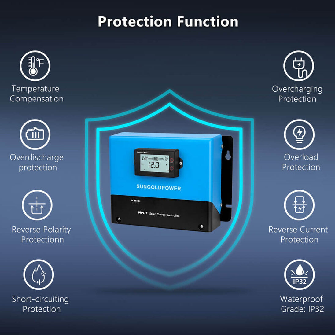 SunGold Power | 60 Amp MPPT Solar Charge Controller | SGC482560A