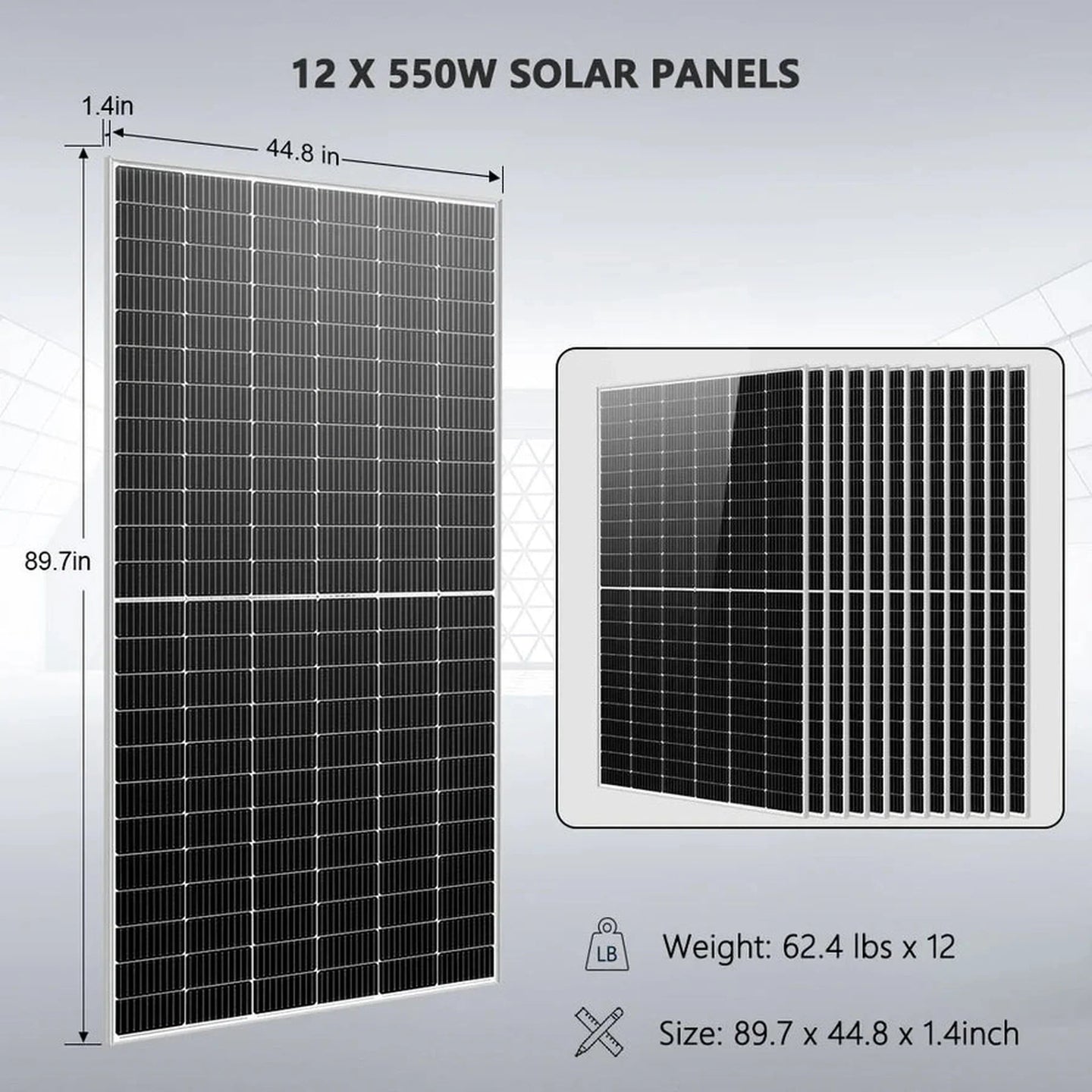 SunGold Power | Off Grid Solar Kit 12 x 550 Watts Solar Panels 10KW Inverter | SGR-10K32P | 2 X PowerMax 314 Outdoor [32.14kwh]
