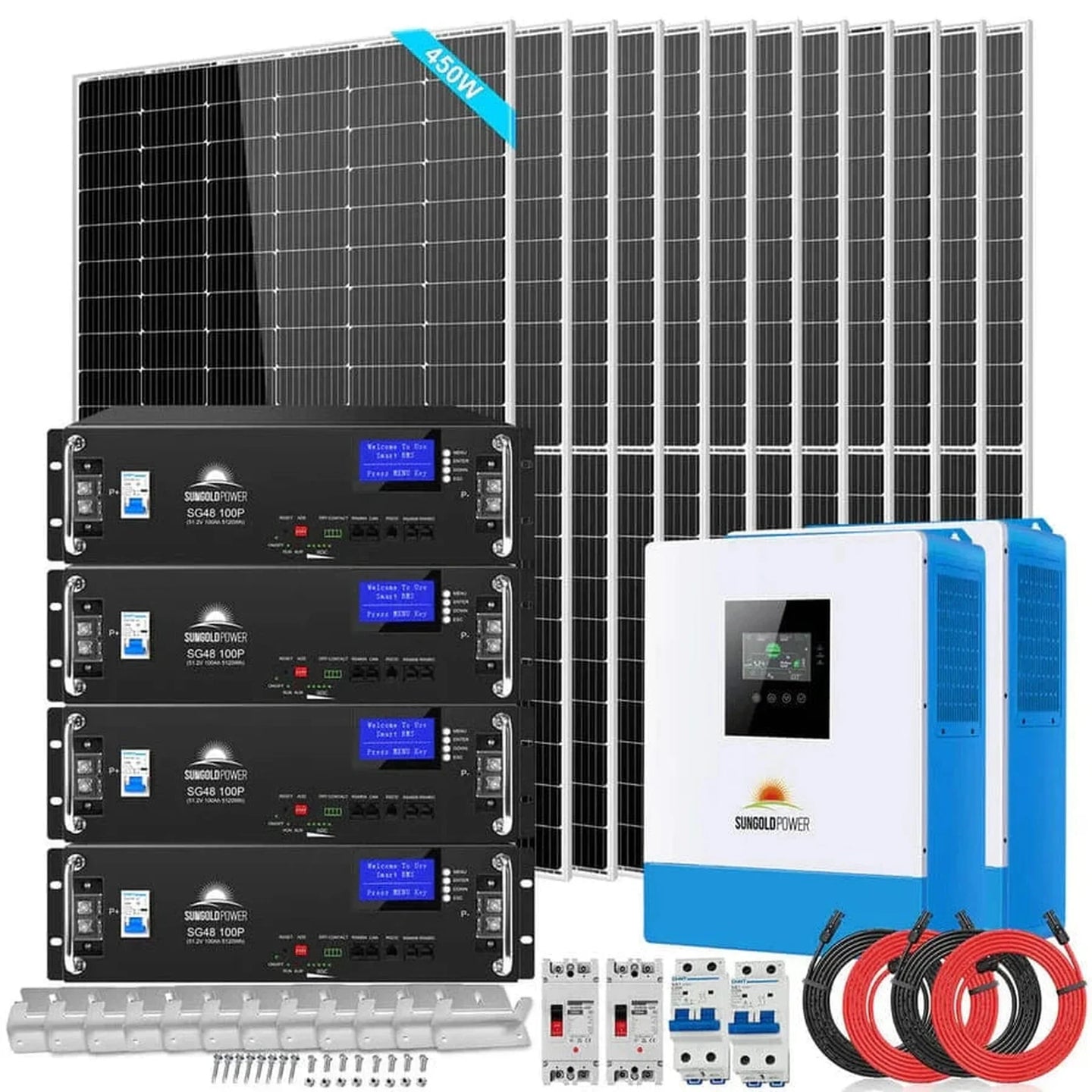 SunGold Power | Off Grid Solar Kit 10000W 48VDC 120V/240V | SGR-10K2M