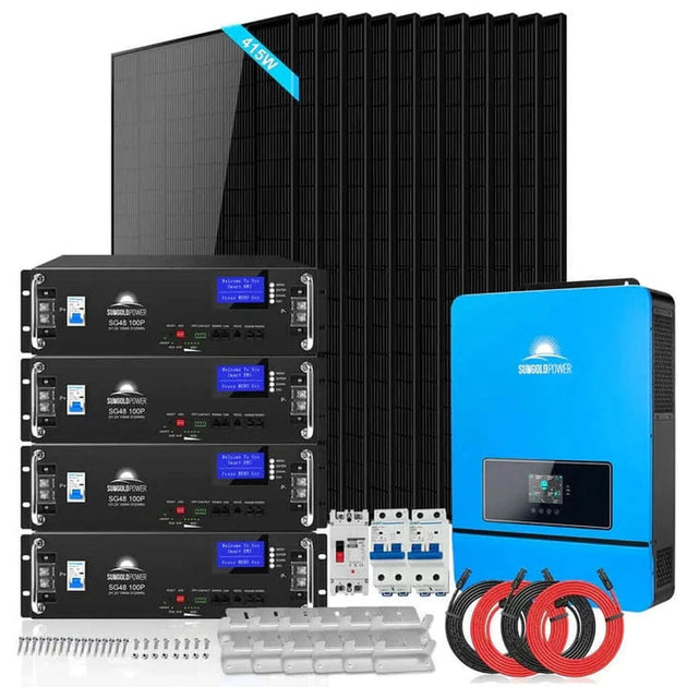 SunGold Power | Off Grid Solar Kit 20.48kWh Lithium 8000W Inverter | SGM-8K20 | 4 X SG48100P [20.48kwh]
