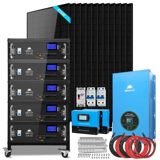 SunGold Power | OffGrid Solar Kits 12kW/15kW/18kW Options | SGR-12K20E | SGR-12K20E(12kw Inv+12*415w PV+5*100AH Bat)