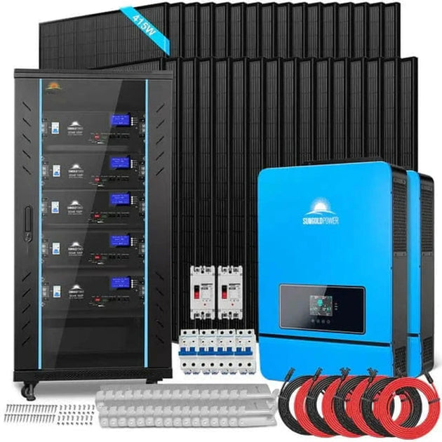 SunGold Power | Off Grid Solar Kit 16KW 48VDC 120V/240V | SGR-16K25E | 5 X SG48100P [25.6kwh]