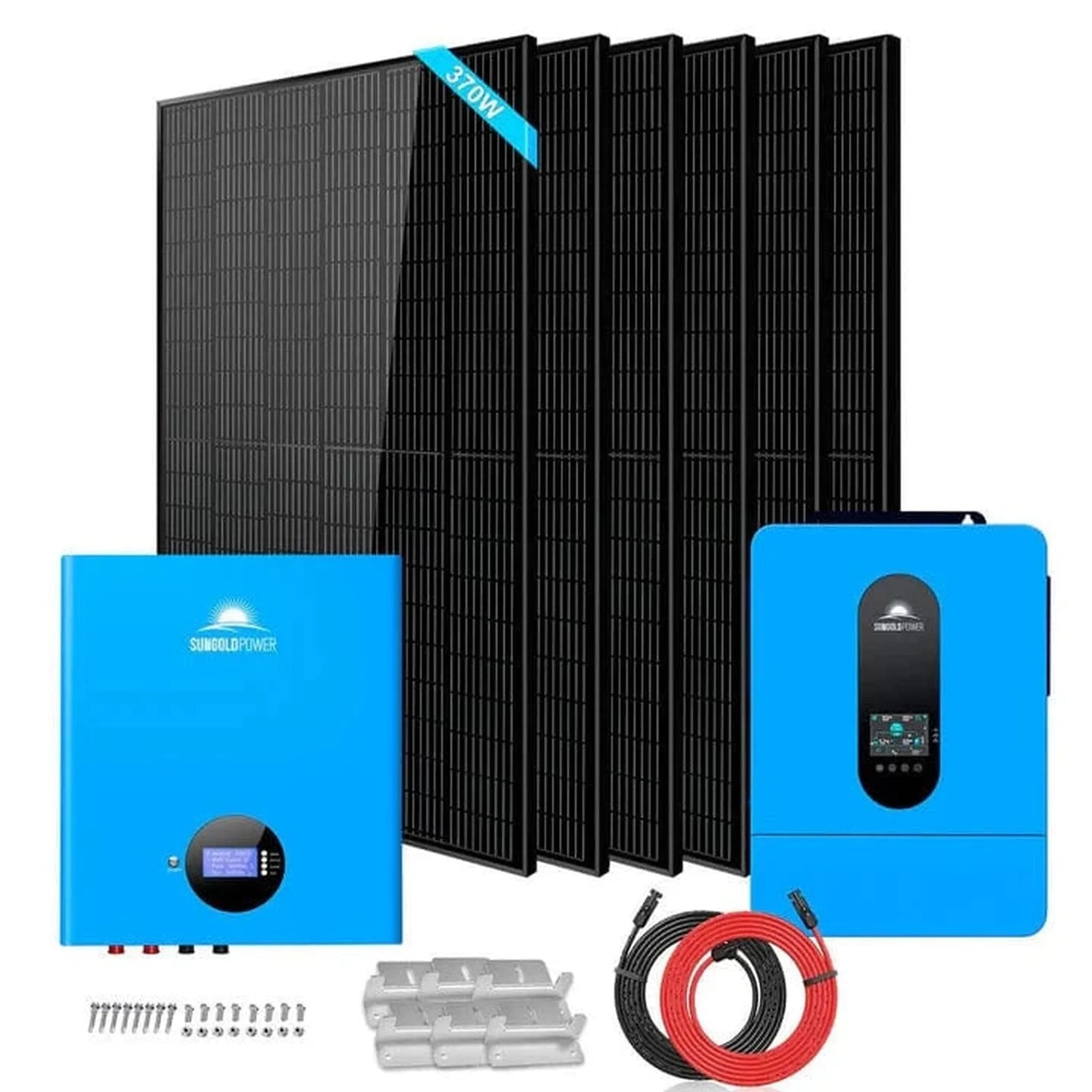 SunGold Power | OffGrid Solar Kit 6500W 48VDC| SGM655M/SGM6510M | SGM-655M | SGM-655M(6.5kw Inv+6*370w PV+100AH Bat)