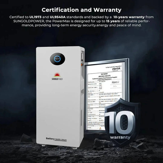 SunGold Power | PowerMax 51.2V 314AH Outdoor Energy Storage Battery  UL1973 & UL9540A CEC Listed | PowerMax 314 Outdoor | PowerMax 314 Outdoor