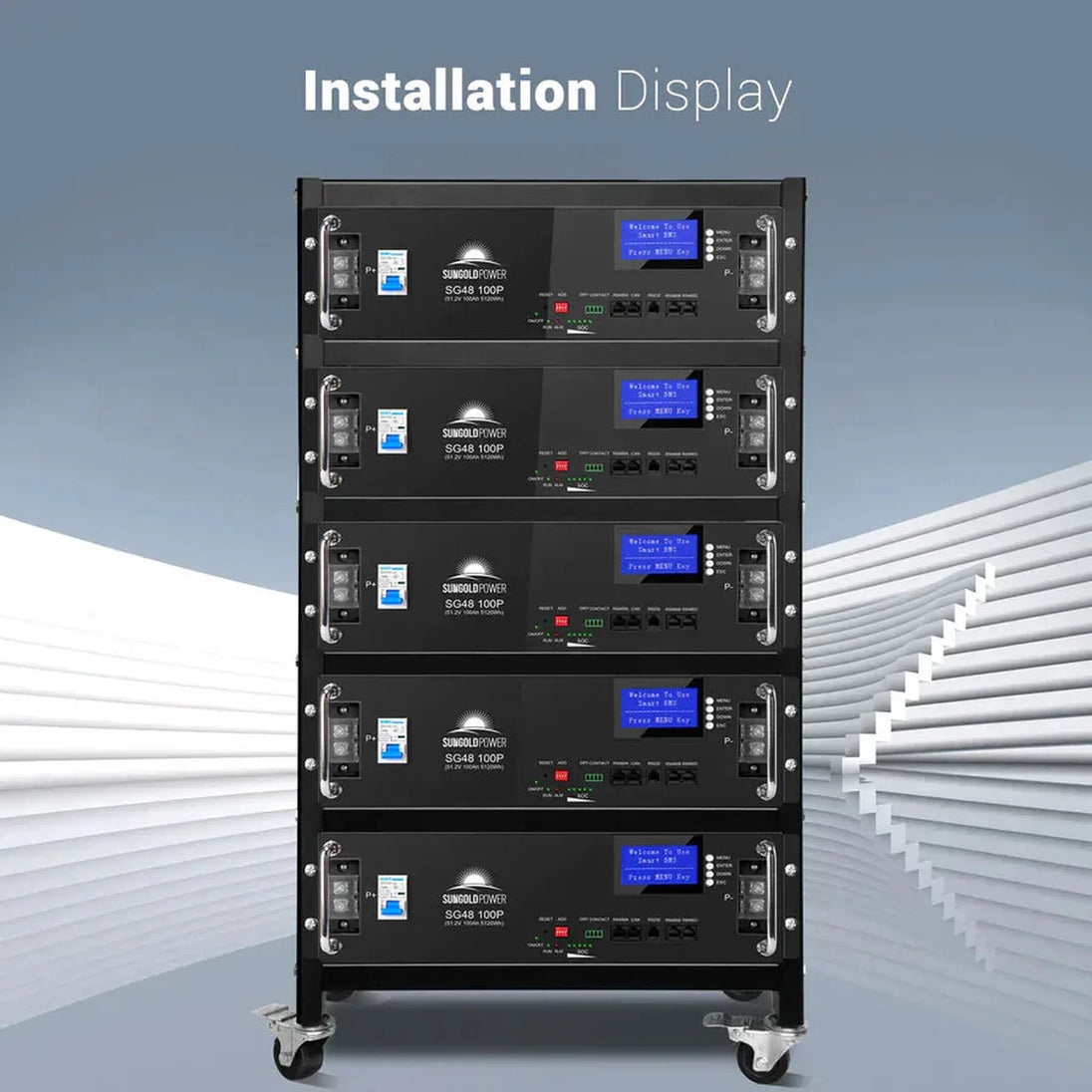 SunGold Power | SunGoldPower 5-Layer Battery Rack for  3U Server Rack Battery | battery rack | battery rack