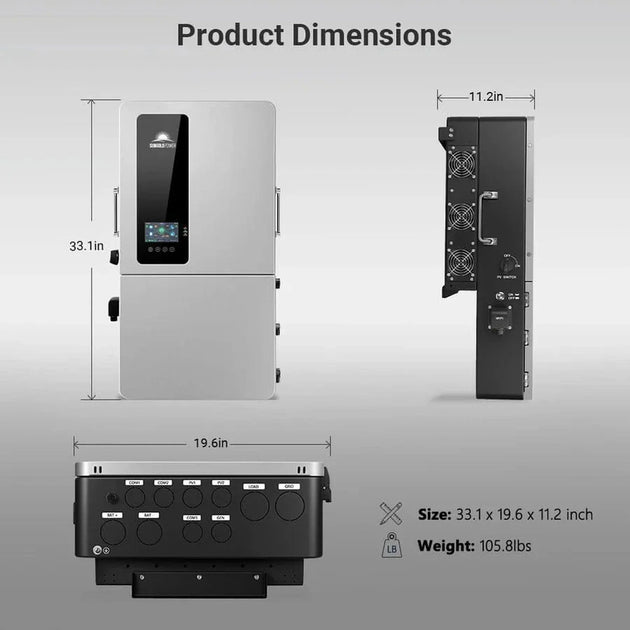 SunGold Power | 12KW 48V All-in-one Hybrid Solar inverter | Whole Home Backup (200A)| SGS-12K18MAX | SGS-12K18MAX