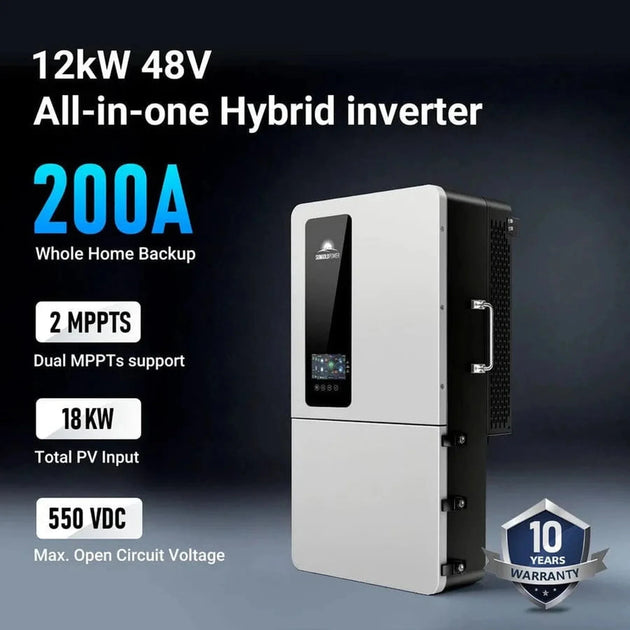 SunGold Power | 12KW 48V All-in-one Hybrid Solar inverter | Whole Home Backup (200A)| SGS-12K18MAX | SGS-12K18MAX